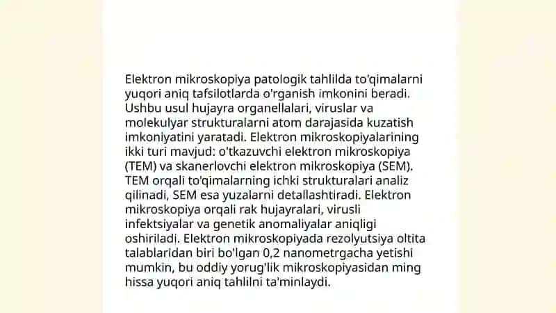 Elektron mikroskopiya usullarini tibbiyotda ahamiyati 4