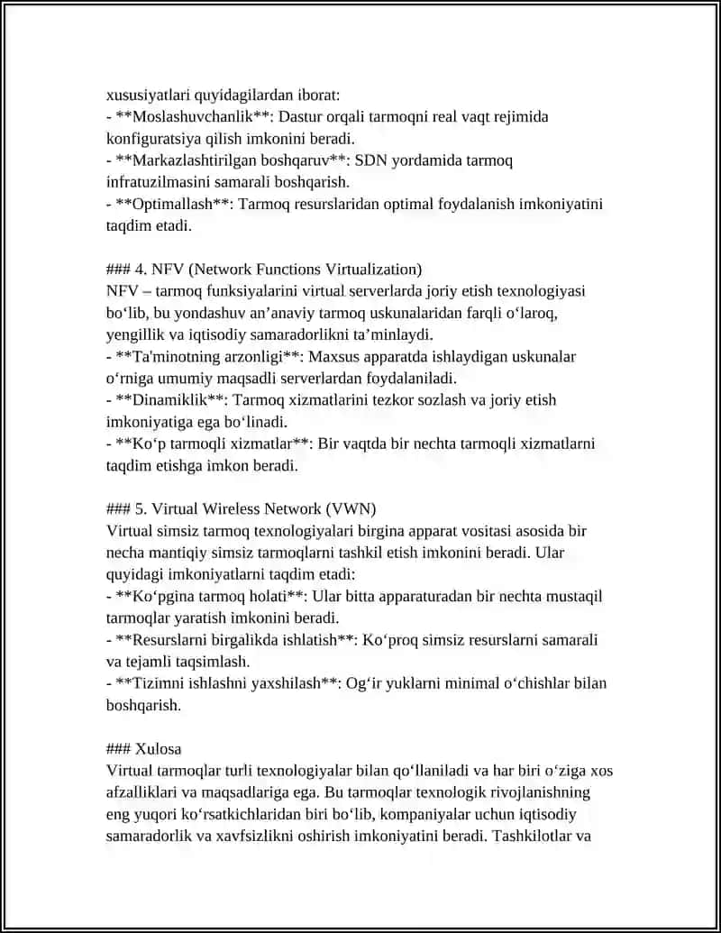 VIRTUAL TARMOQLARDA YUKNI BALANSLASH USULLARI 4