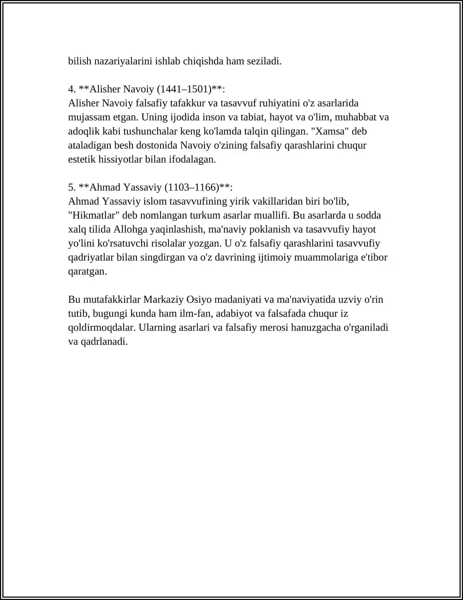 MARKAZIY OSIYO BUYUK MUTAFAKKIRLARINI FALSAFIY QARASHLARI 4