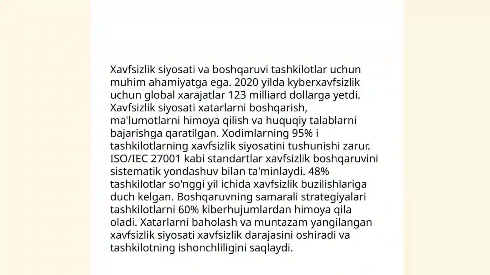 Mavzu: Tarmoq xavfsizligi asoslari 4
