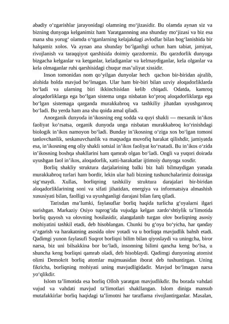 Olam va odam munosabatlari 4