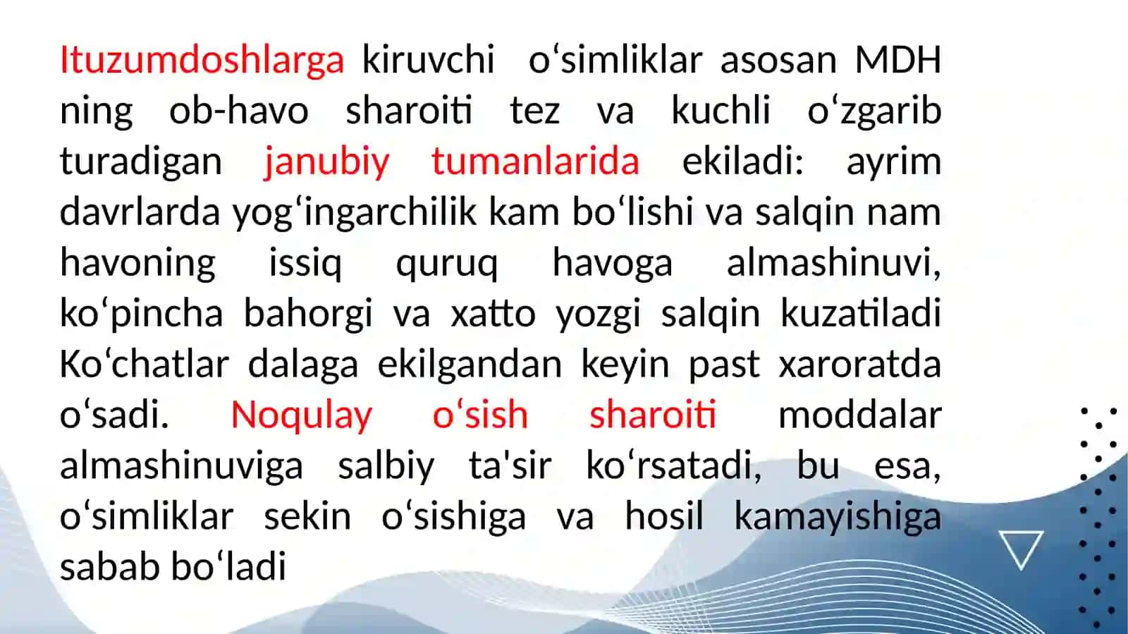 STRESSOMILLAR VA ULARGA O‘SIMLIKLARNI JAVOB REAKSIYALARI 4