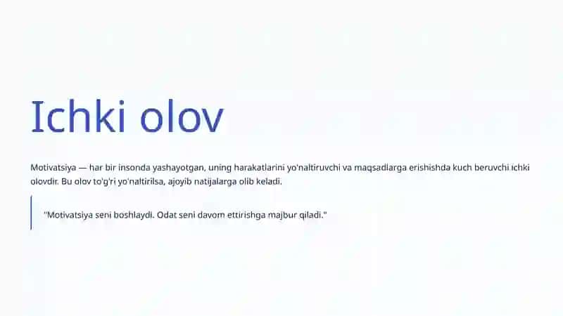 Shaxs Motivatsiyasi: Ichki Kuch va Harakatlantiruvchi Omillar 4