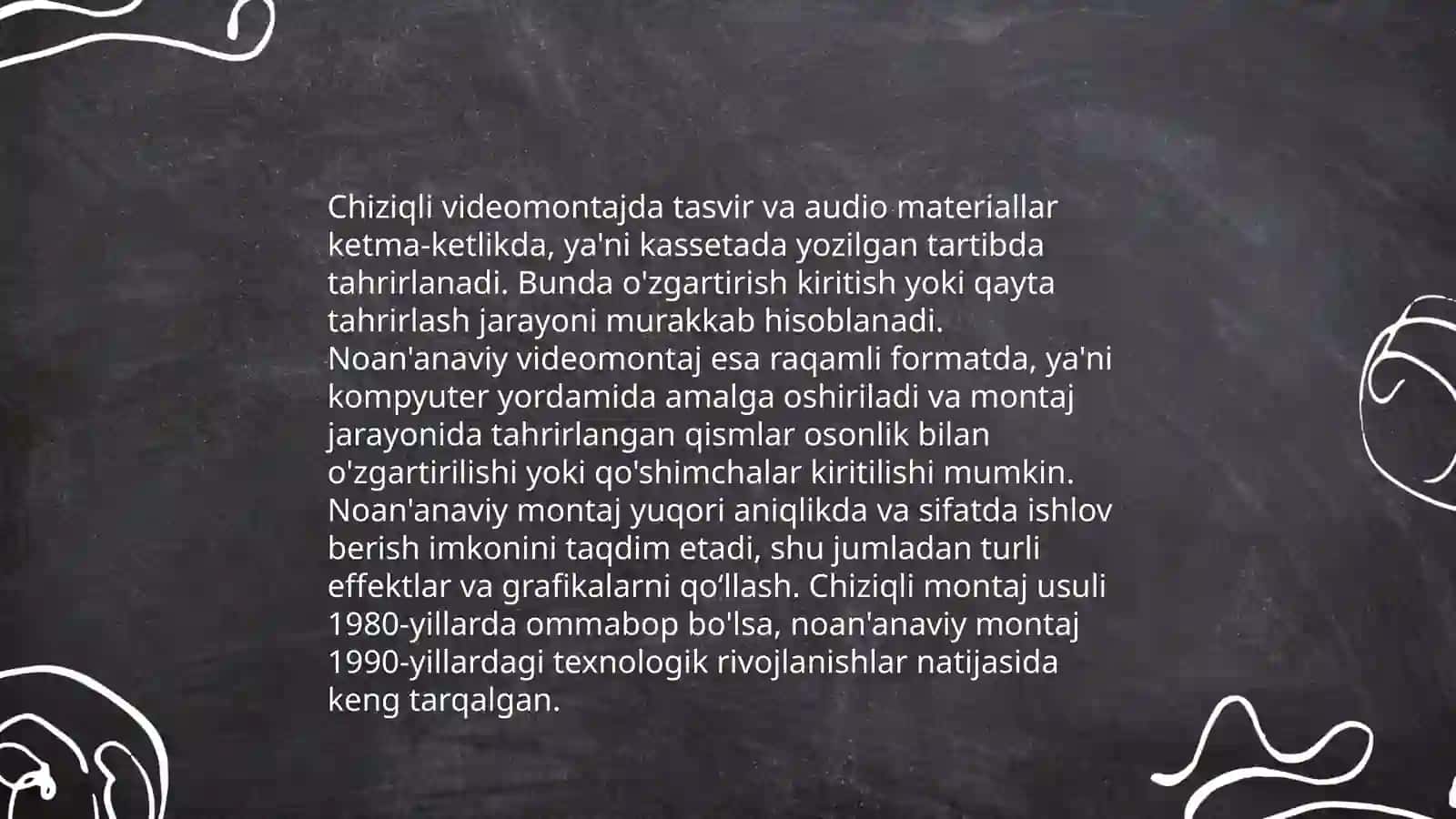 Chiziqli videomontaj 4