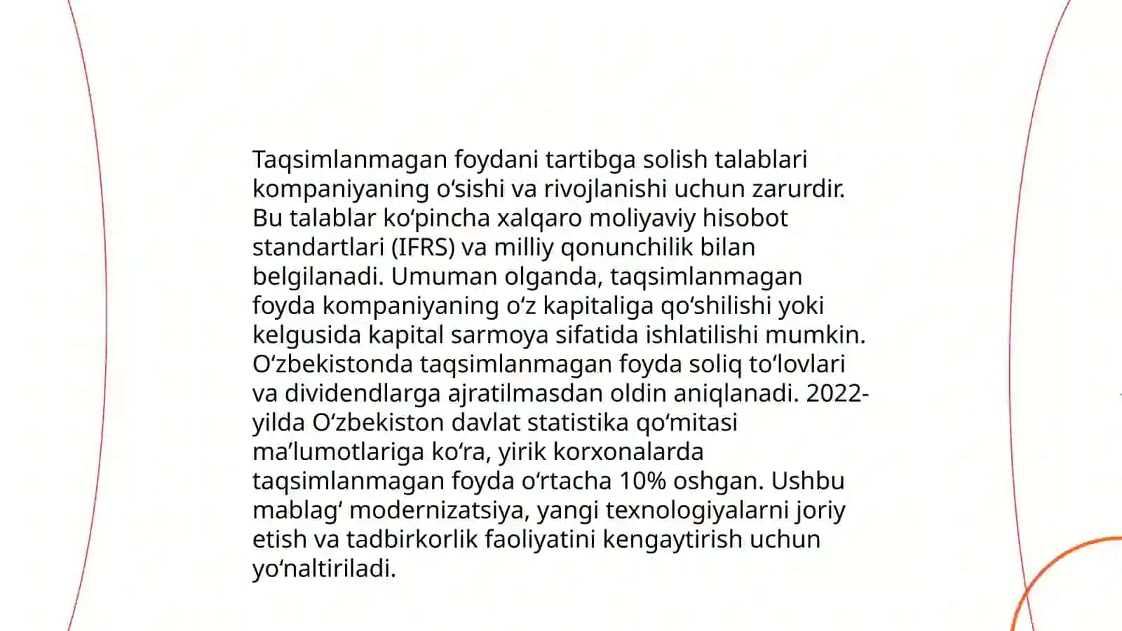 Taqsimlanmagan foydaning shakllanishi va taqsimlanishining auditi 4