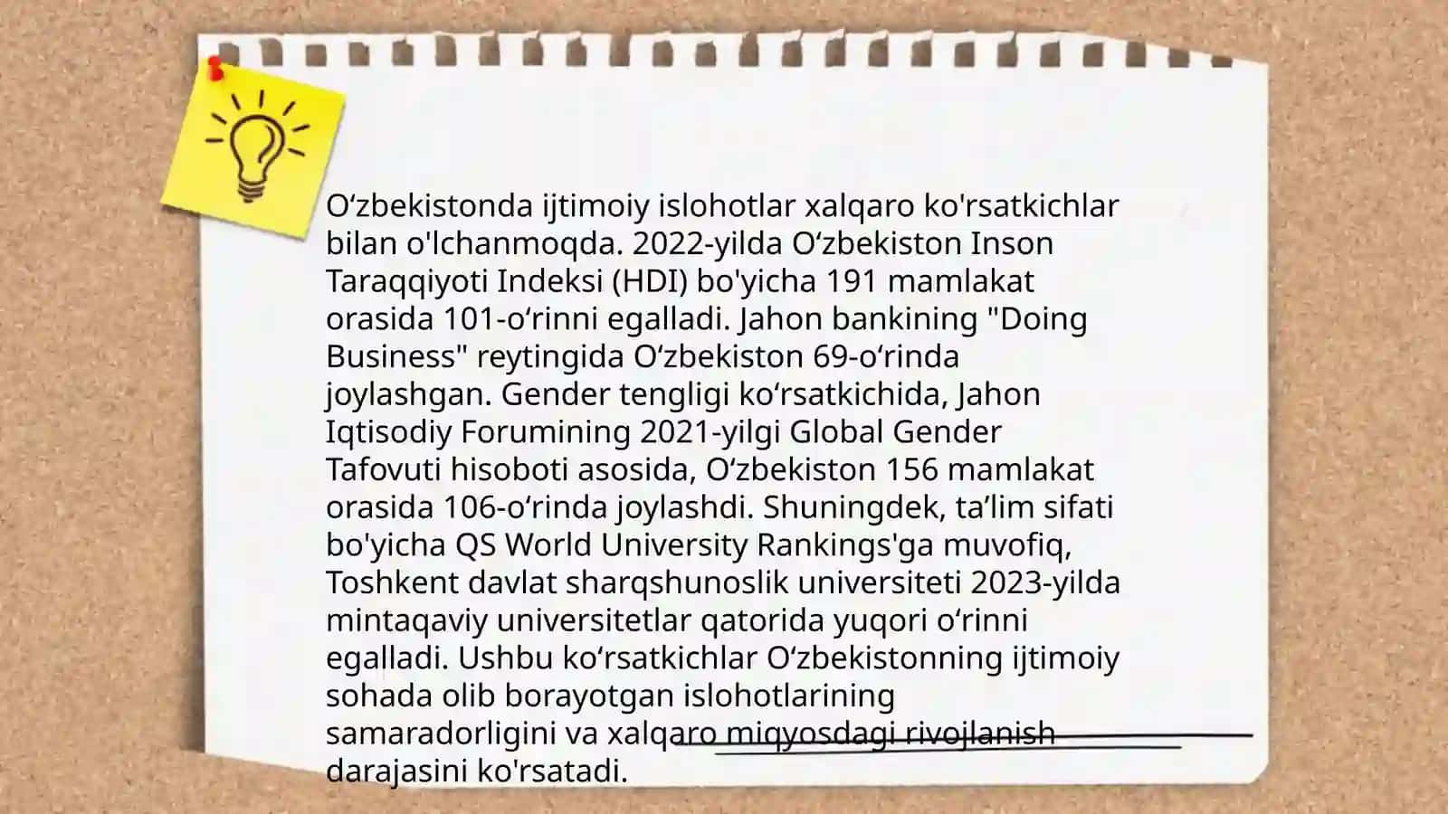 Yangi O'zbekistonning xalqaro reytinglarda ko'tarilishi 4