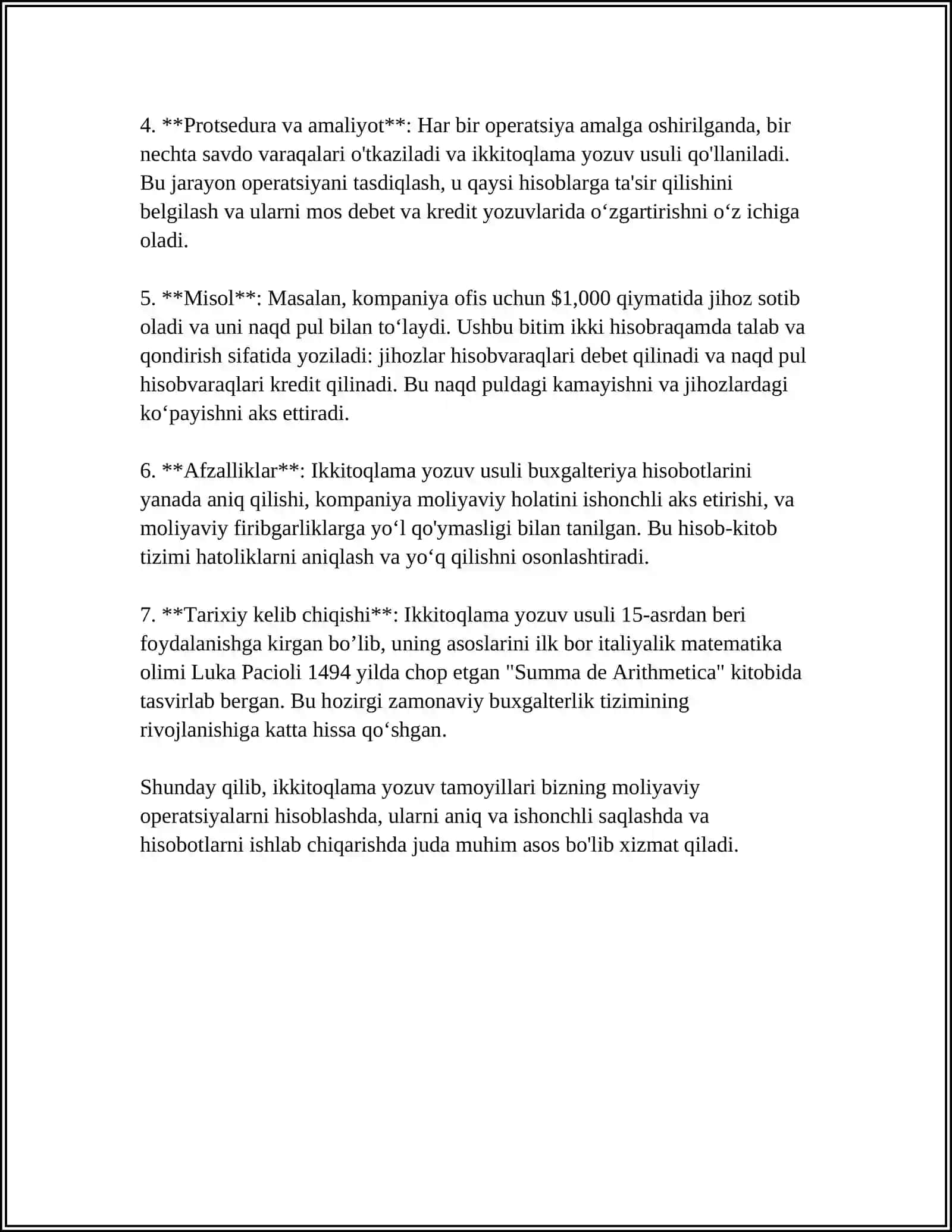 BUXGALTERIYA HISOBI SCHYOTLARIDAGI IKKIYOQLAMA YOZUVNING ASOSLANISHI 4