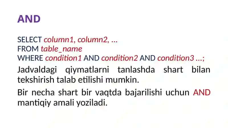 SQL SELECT DISTINCT Operatori 4