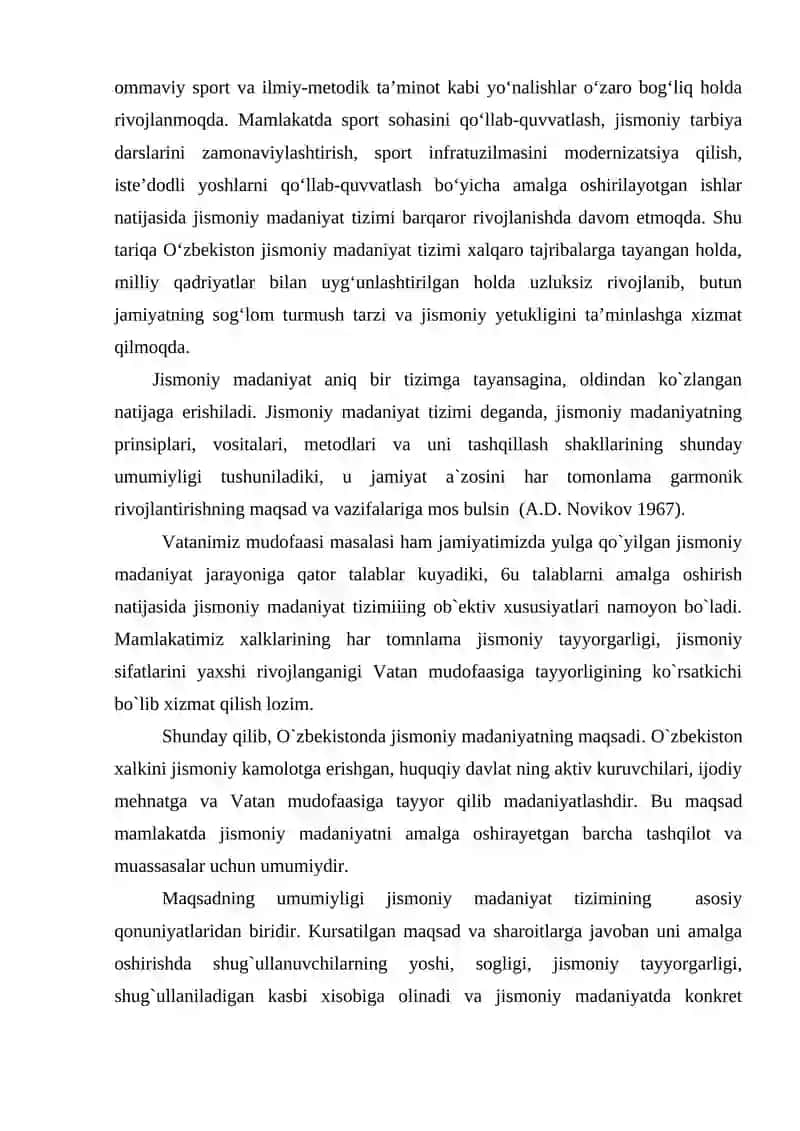 O‘zbekiston Respublikasinda jismoniy madaniyat tizimini rivojlanishining umumiy tasnif 4