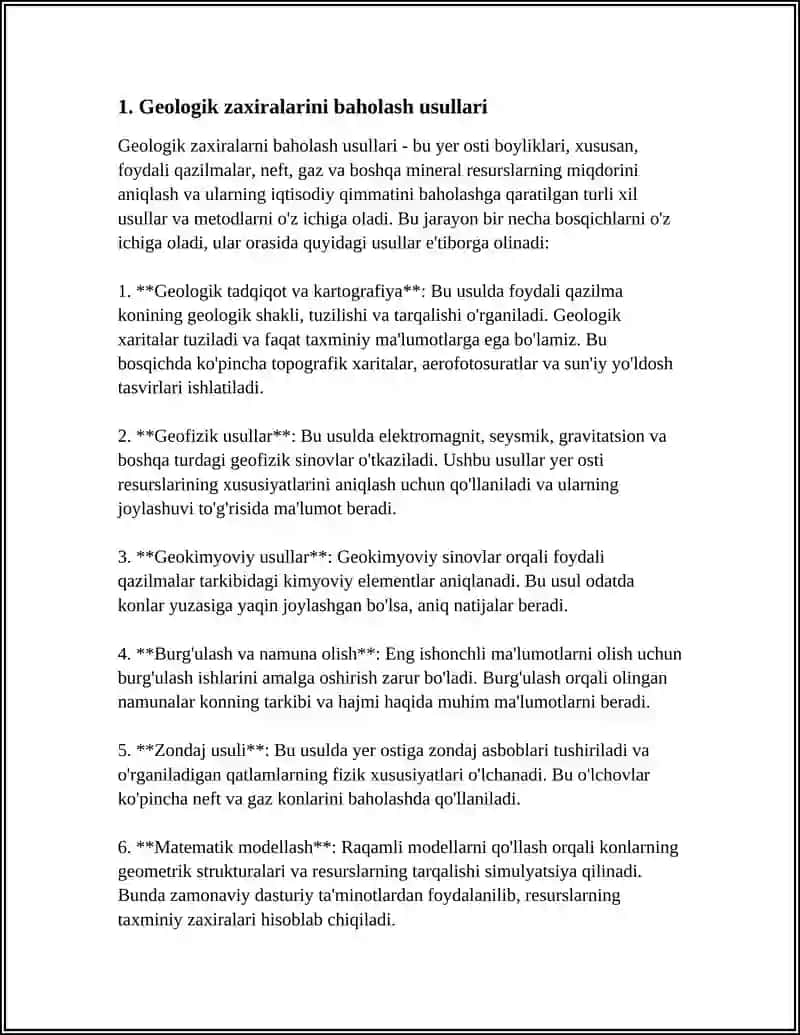 NEFT GAZ KONLARINI ISHGA TUSHIRISH VA ULARDAN FOYLANISH REFERAT 4