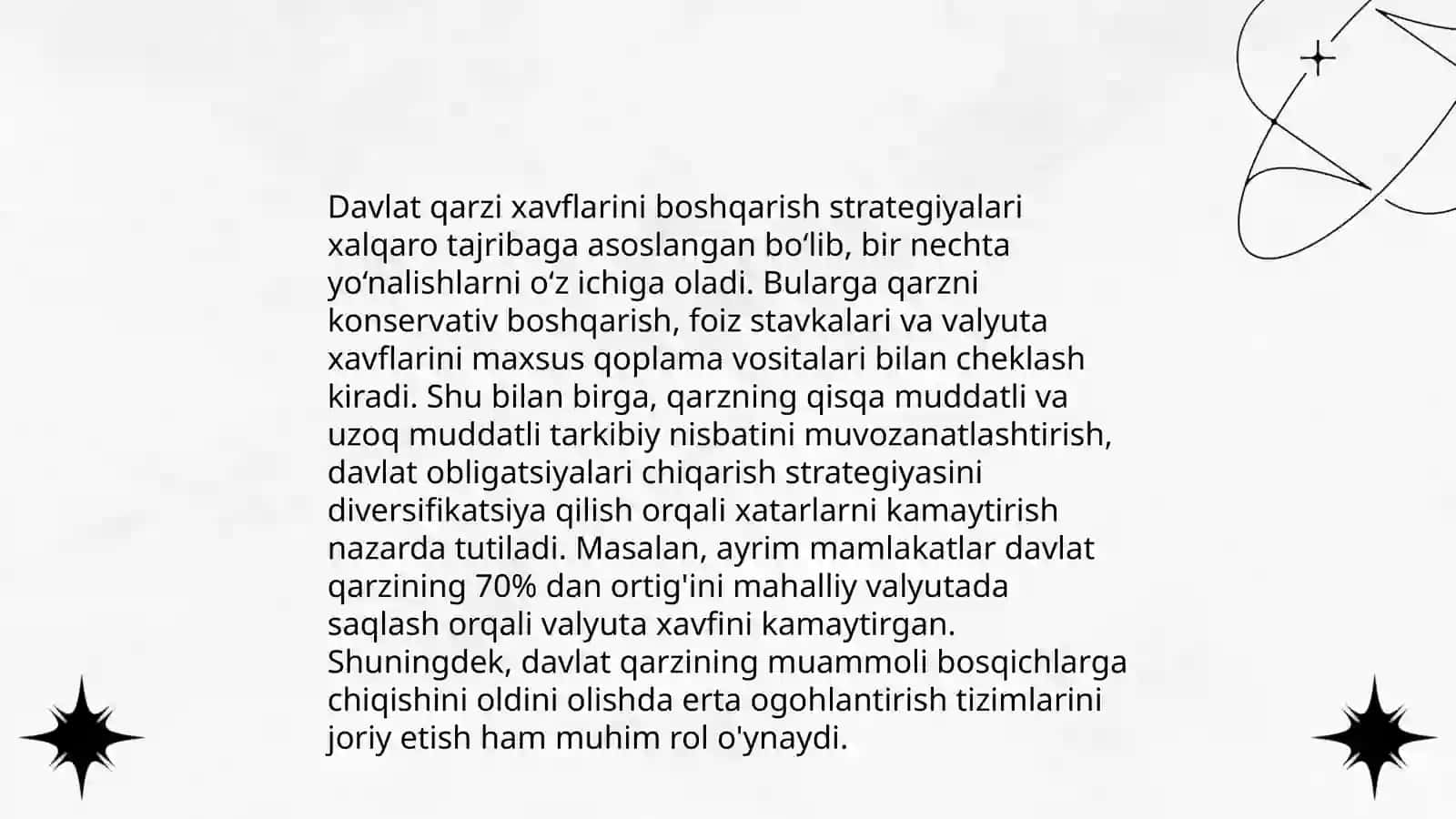 Davlat qarzini boshqarishni takomillashtirish masalalari 4