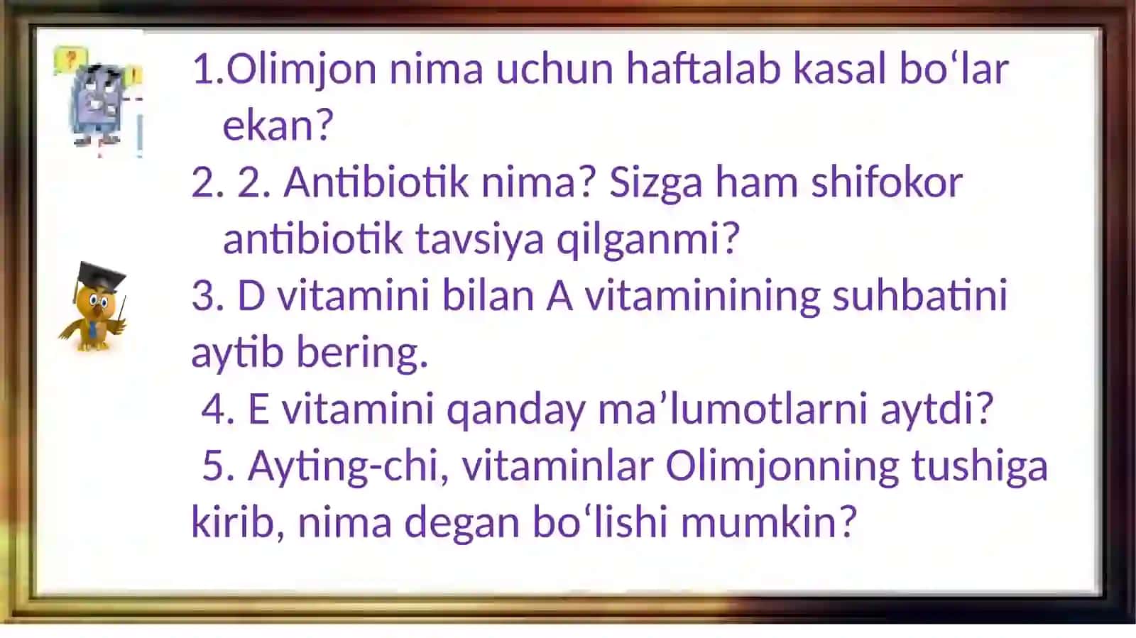 3-sinf Ona tili va o'qish fanidan Shaxsga oid sifatlar mavzu dars taqdimot 4
