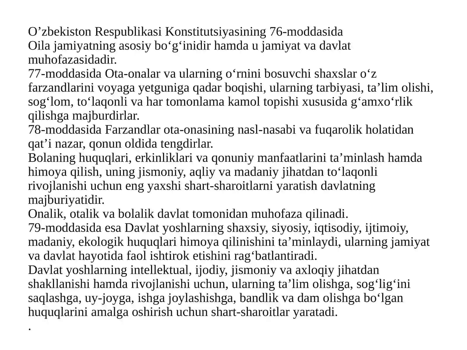 Bolalar va yoshlarni huquqlarini himoya qilishga qaratilgan milliy qonunchilik. 4