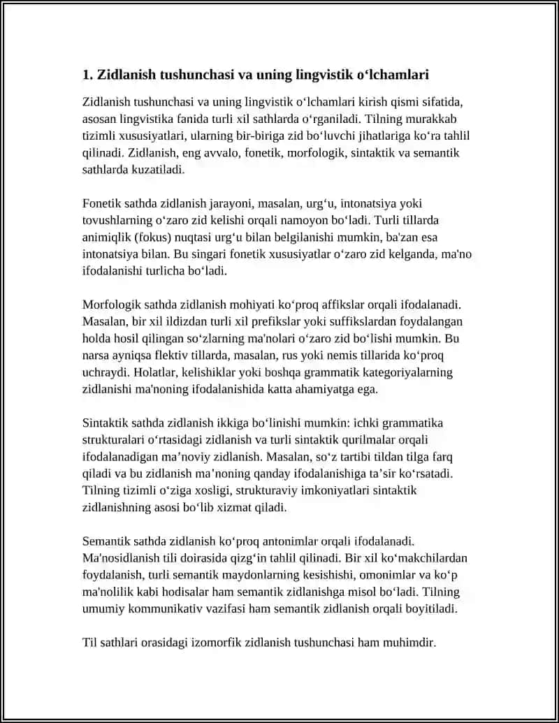 Zidlanish va uning turk'lari, til sathlari ortasida izomorfolik 4