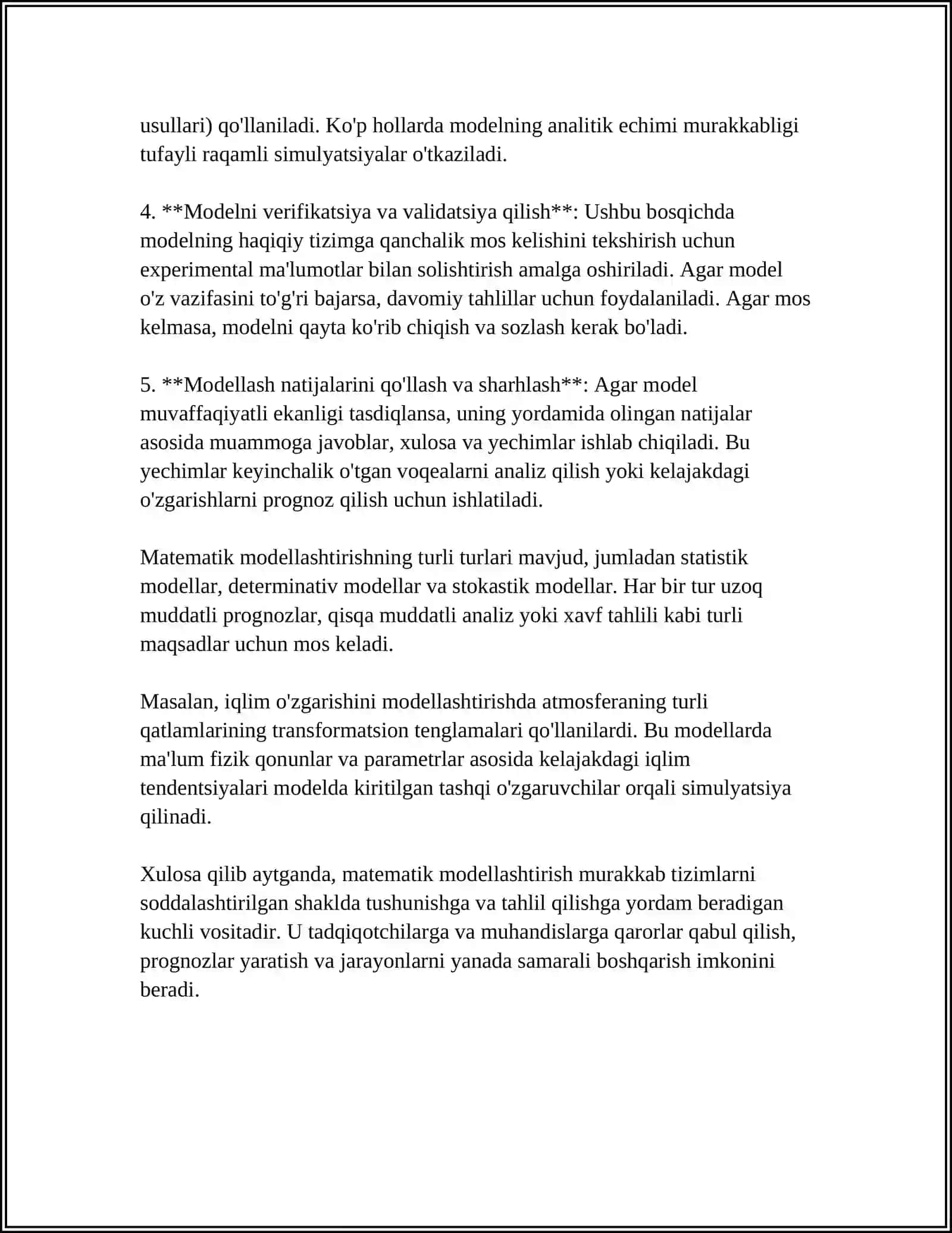 MATEMATIK MODELLASHTIRISH BOSHQARIV TIZIMLARNI TAHLIL QILISH TAMOYILLARI ISHLAR CHIQARISH IYERARXIYASI BOSQICHLARI MODELLAR TURLARI 4