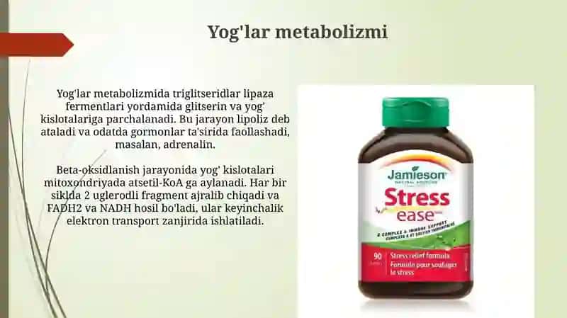 Moddalar almashinuvi uglevodlar yogʻ va oqsillar metobolizimi 4