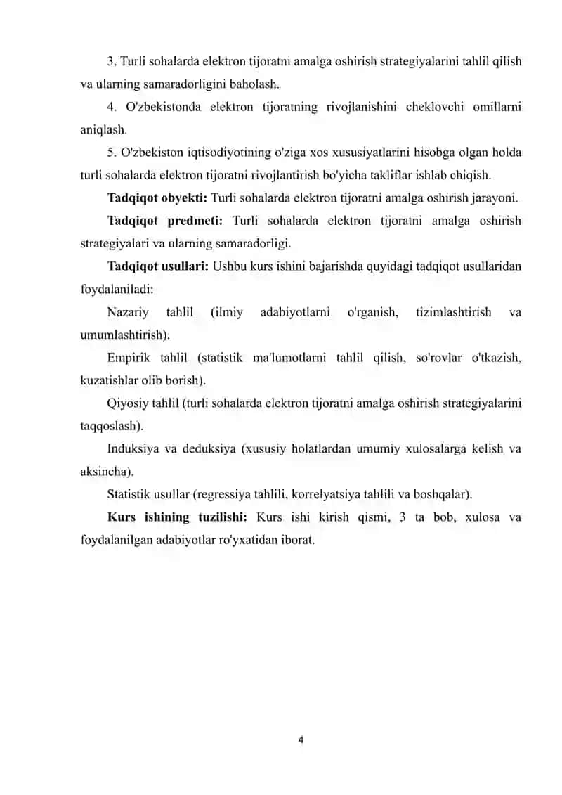 Turli sohalarda elektron tijoratni amalga oshirish strategiyalarining tahlili 4