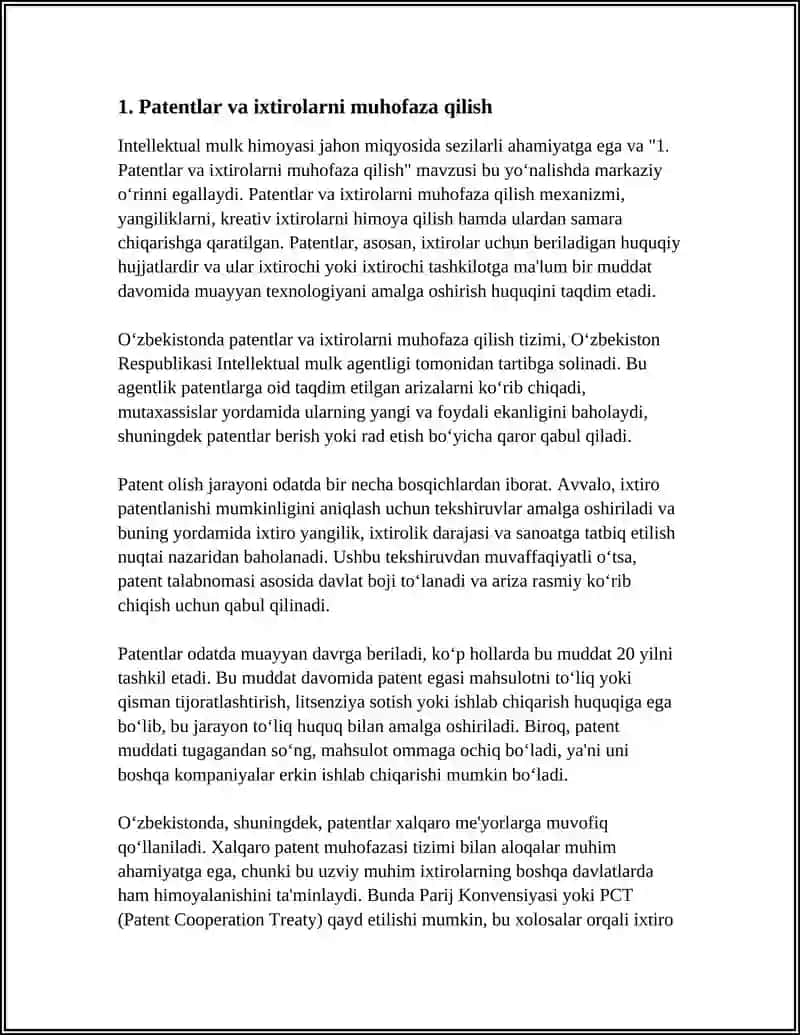 INTELLEKTUAL MULKNI HIMOYA QILISH MUHOFAZA ETISH 4