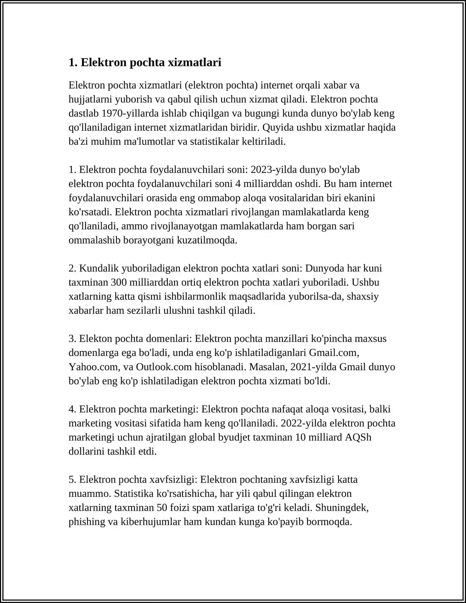 ELEKTRON POCHTA ORGALI TURLI AXBOROTLARNI JO'NATISH VA GABUL GILIB OLISH 4