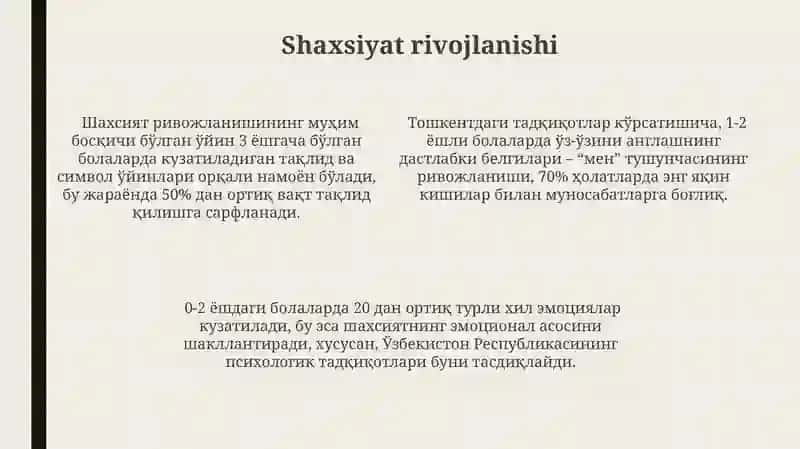 Chaqaloqlik va gòdaklik davrining psixologik xususiyatlari 4