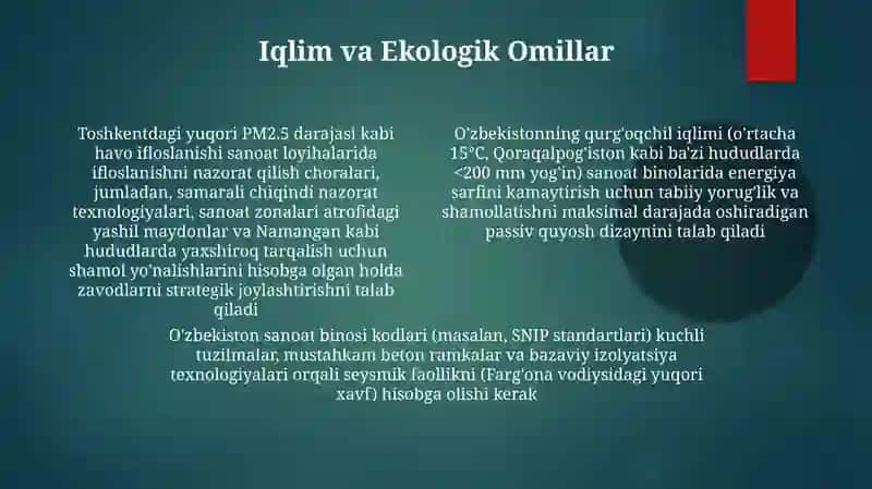 Oʻzbekistonda sanoat binolarini loyihalash asoslari 4