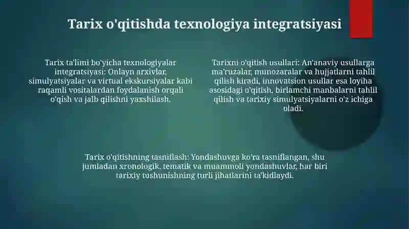 Tarix o'qitishning metodlari va ularning klassifikatsiyasi 4