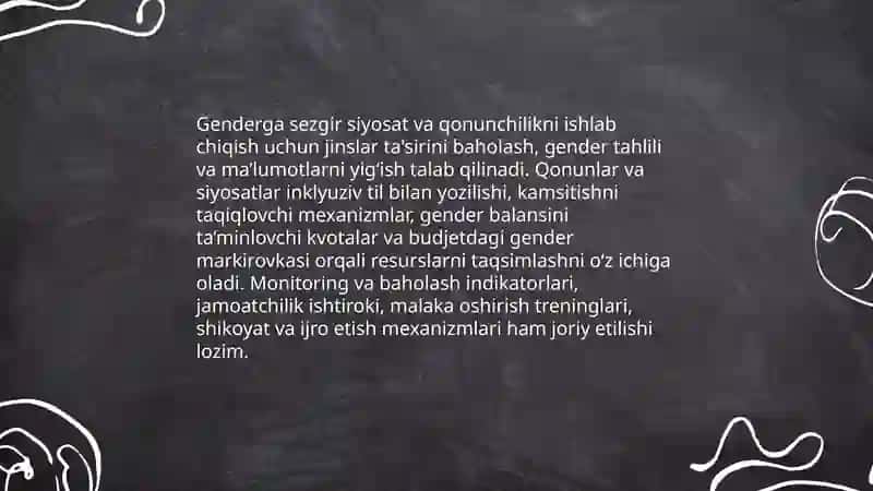 Genderni qo'llab quvvatlash 4