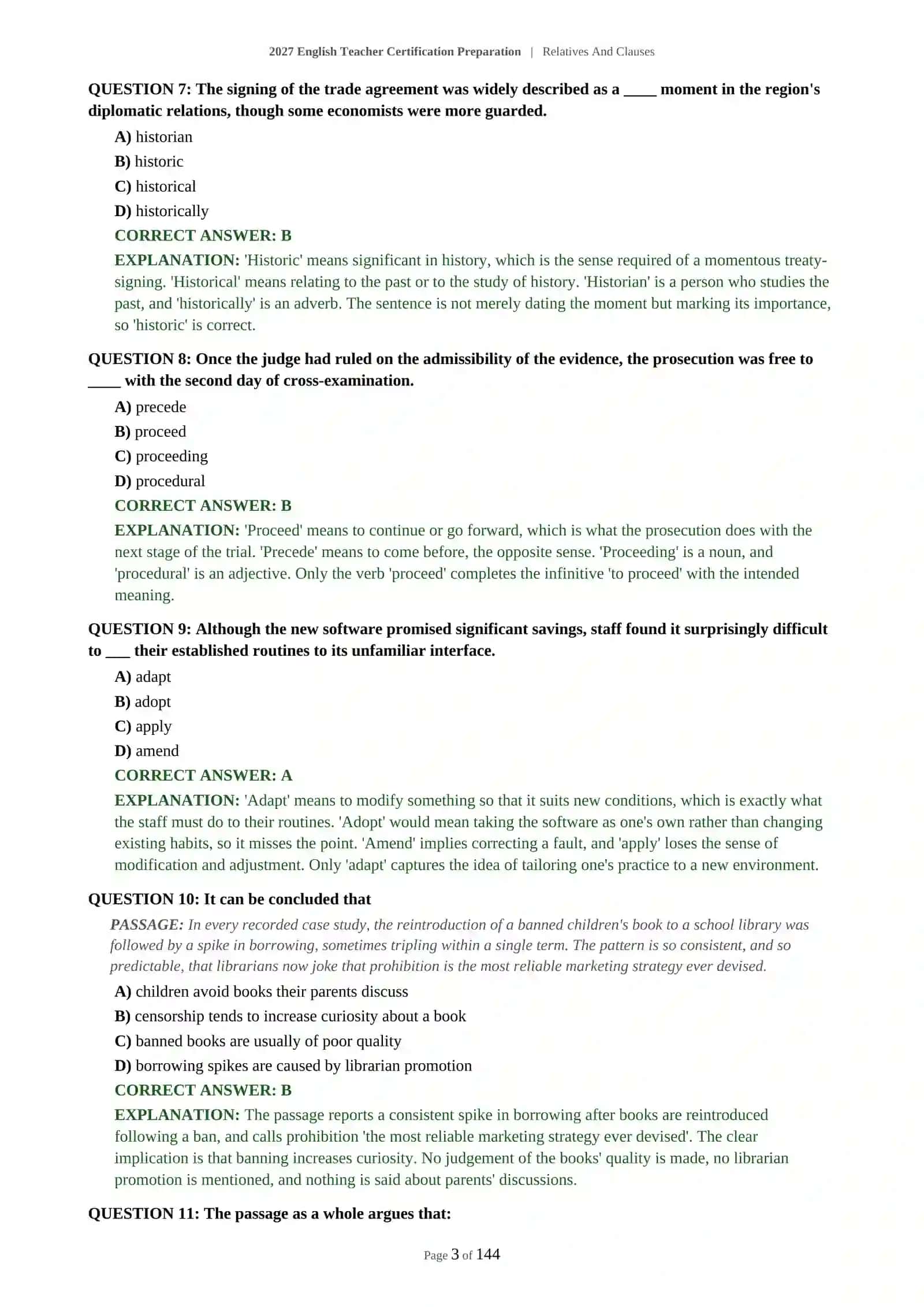 2027 English Teacher Certification Preparation | Relatives And Clauses 4