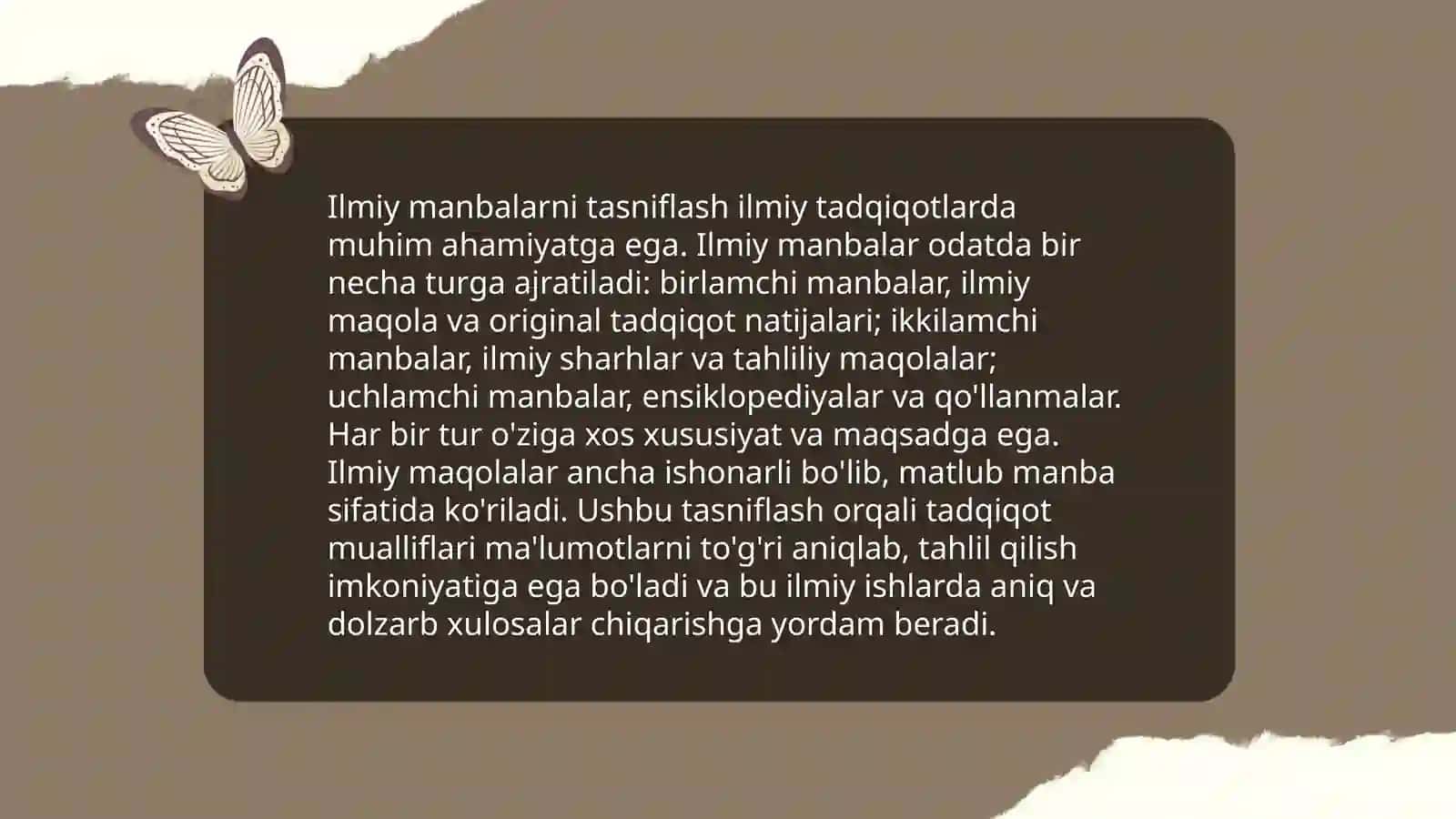 Manbalarni turkumlash 4
