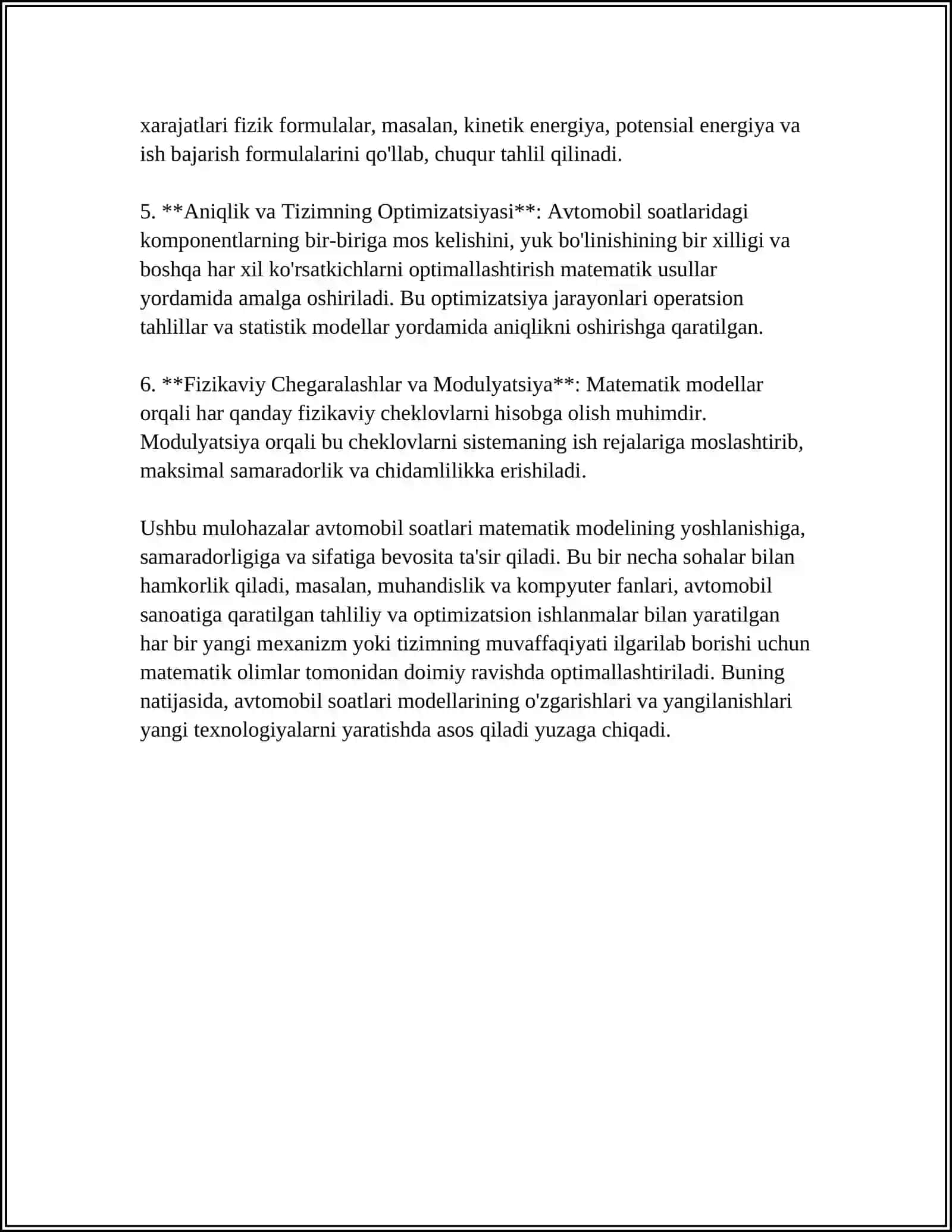 AVTOMOBILLARNI SOAT JADVALINI TUZISH ALGORITMLARI 4