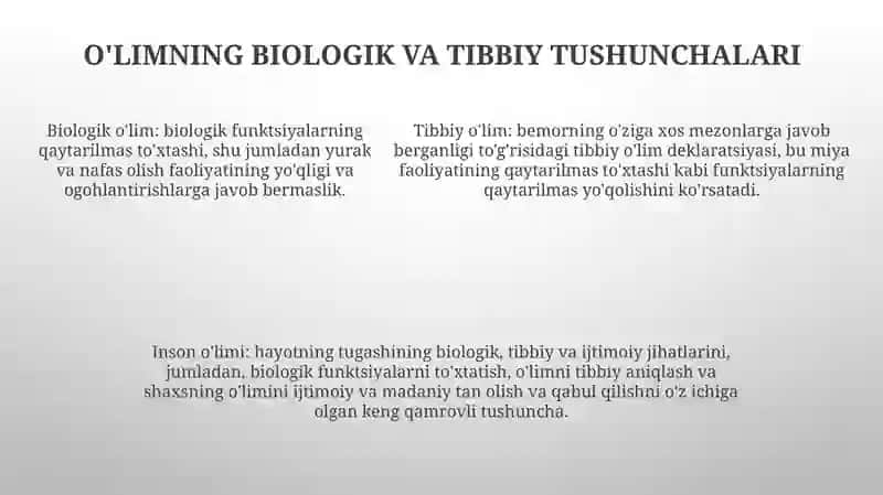 OʻLim Haqida Tushunchalar 4