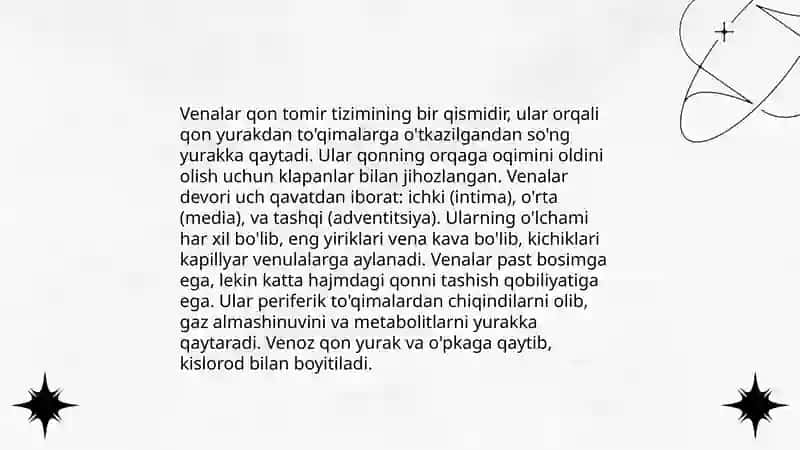 Venalarda qonning harakatlanishi 4