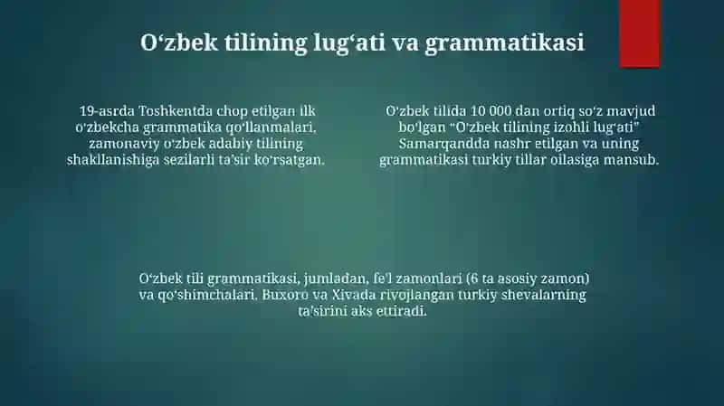 Oʻzbek tili va uning taraqqiyoti 4