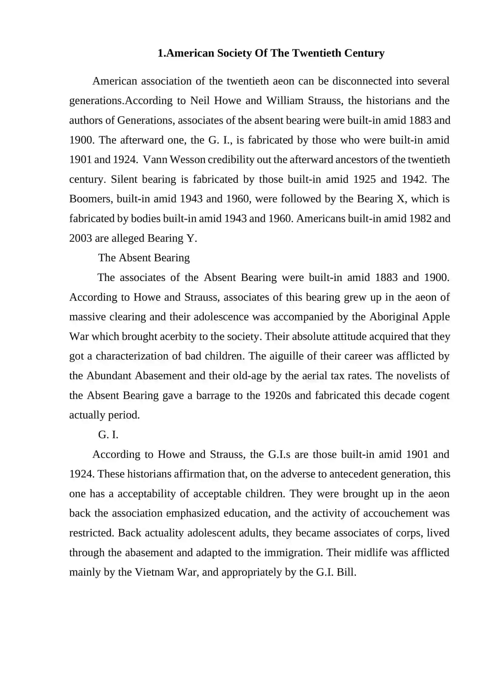 Course Work on Lost Generations in American Literature 4