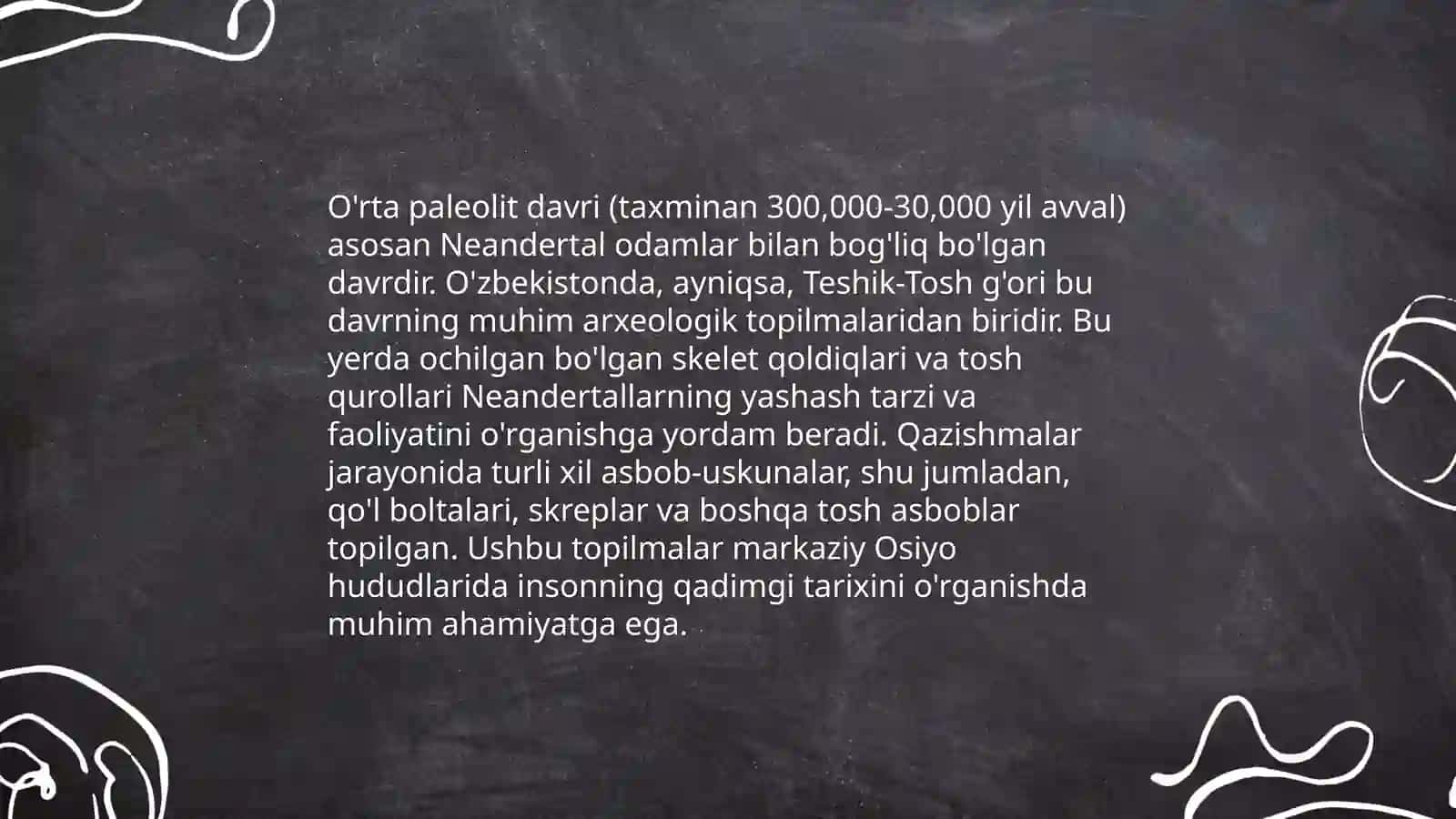 O'rta Osiyodagi o'rta paleolit davri ibtidoiy manzilgohlari haritasini tuzish 4