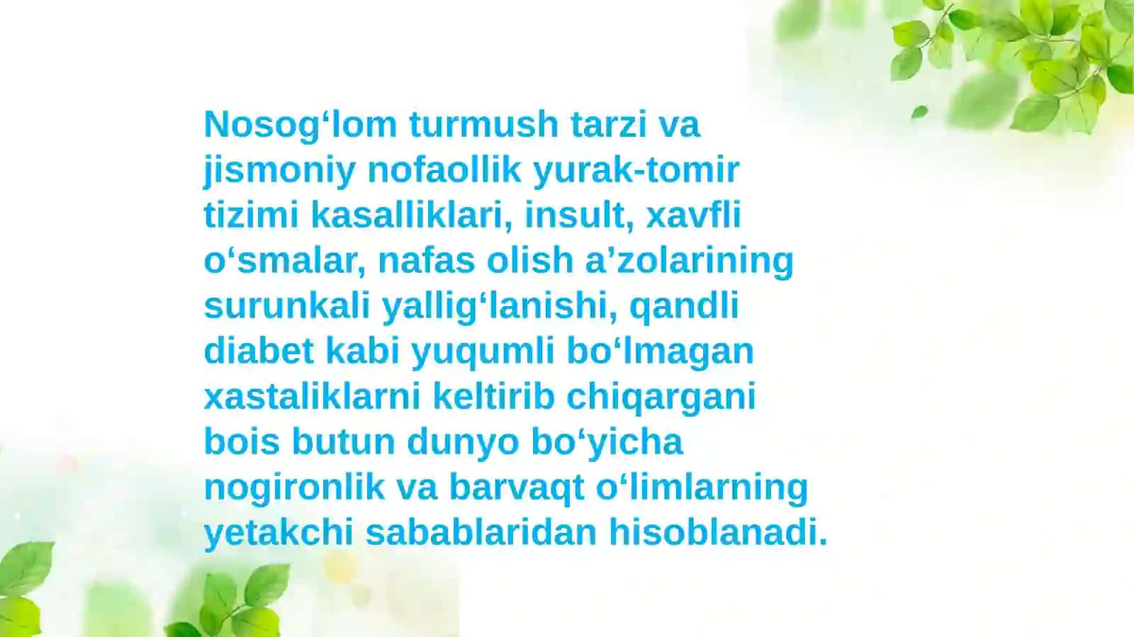 Valeologiya asoslari fanidan tayyorlagan Mustaqil ish 4