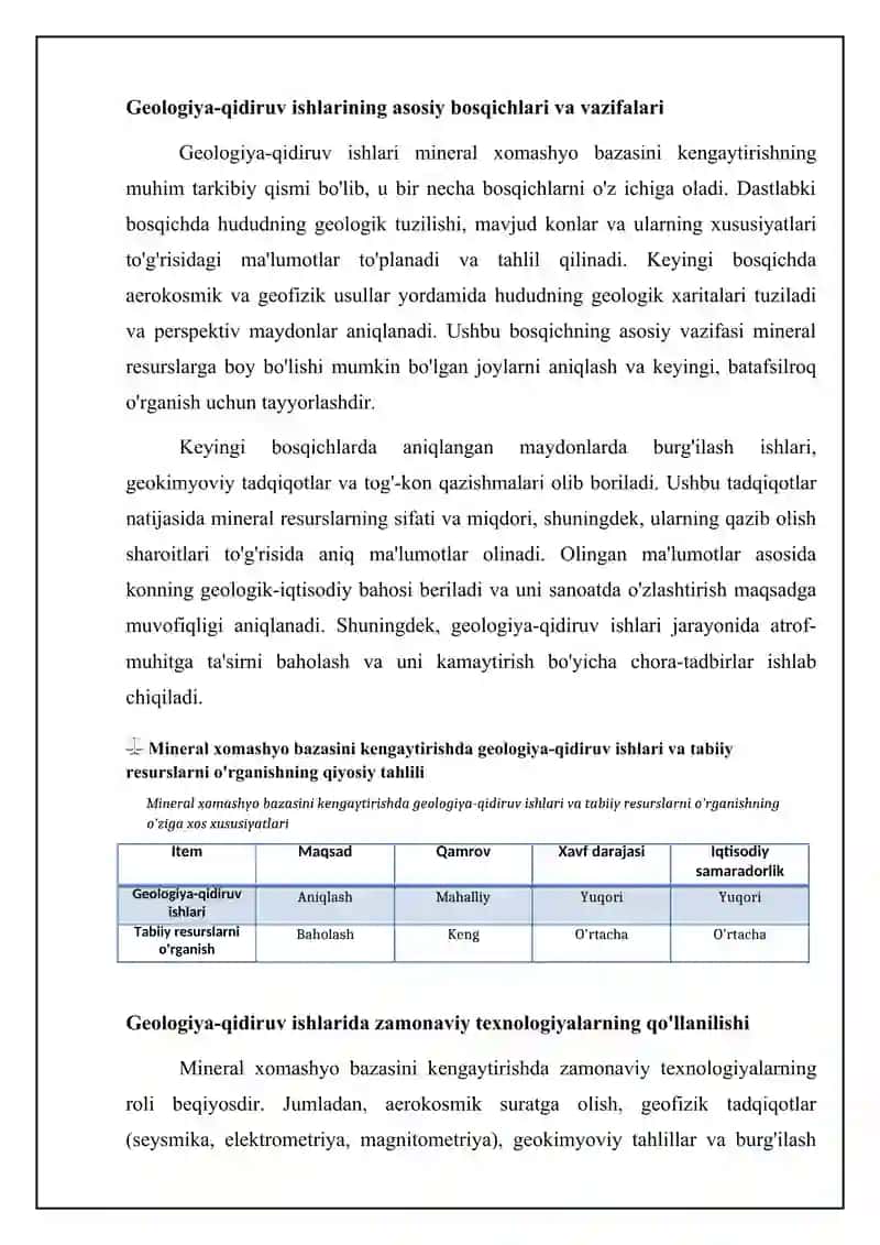 Mineral xomashyo bazasini kengaytirishda geologiya-qidiruv ishlarining roli 4