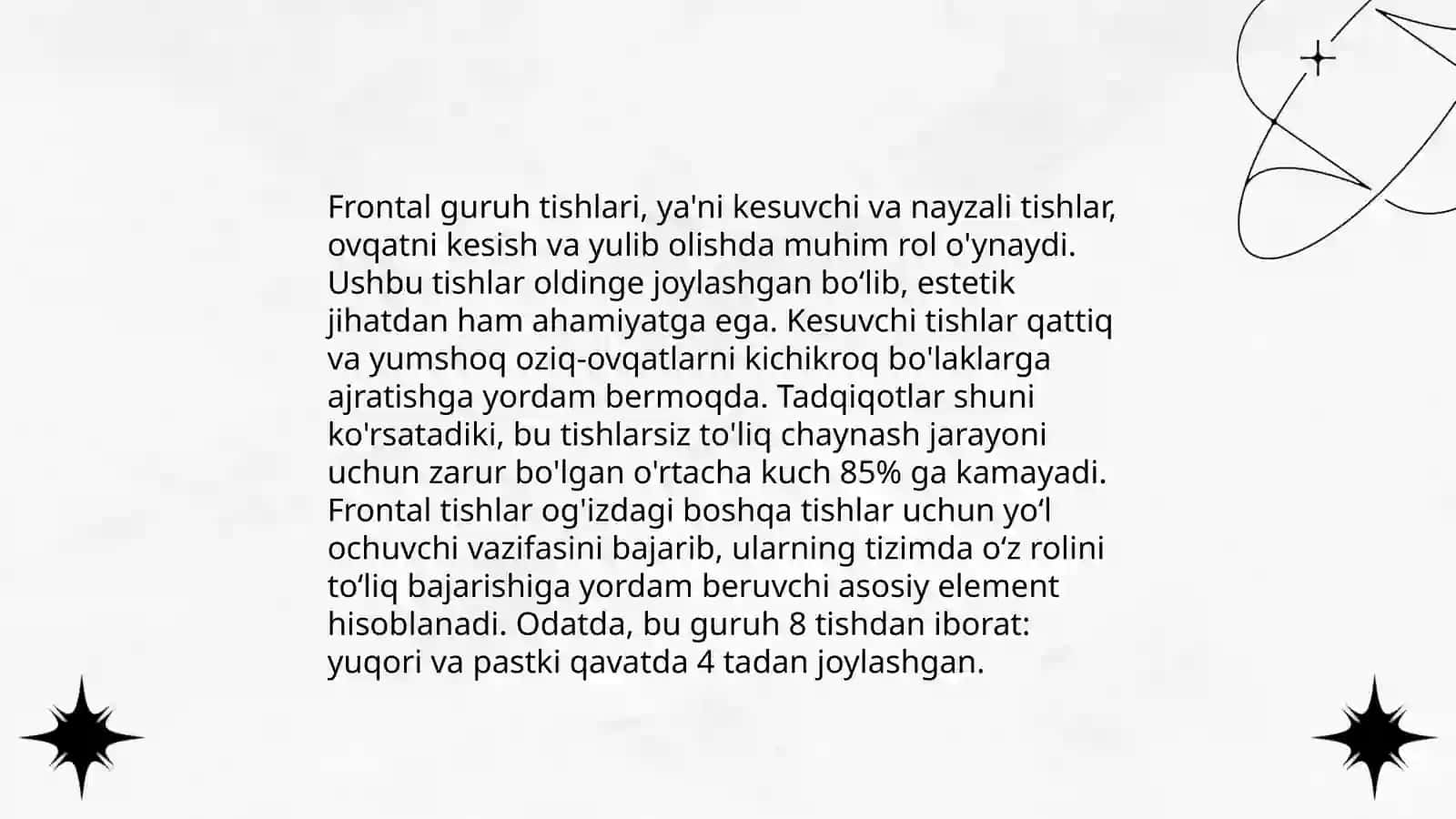 Doimiy tishlovdagi frontal guruh tishlarining tuzilishi 4
