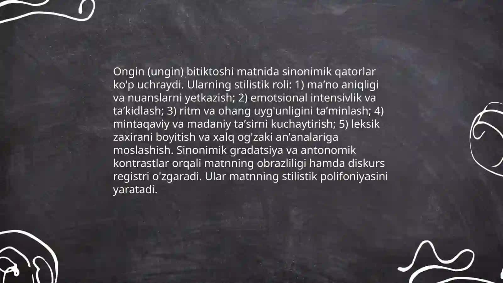 Ongin (ungin ) bitiktoshi matnidagi leksik qatlam 4