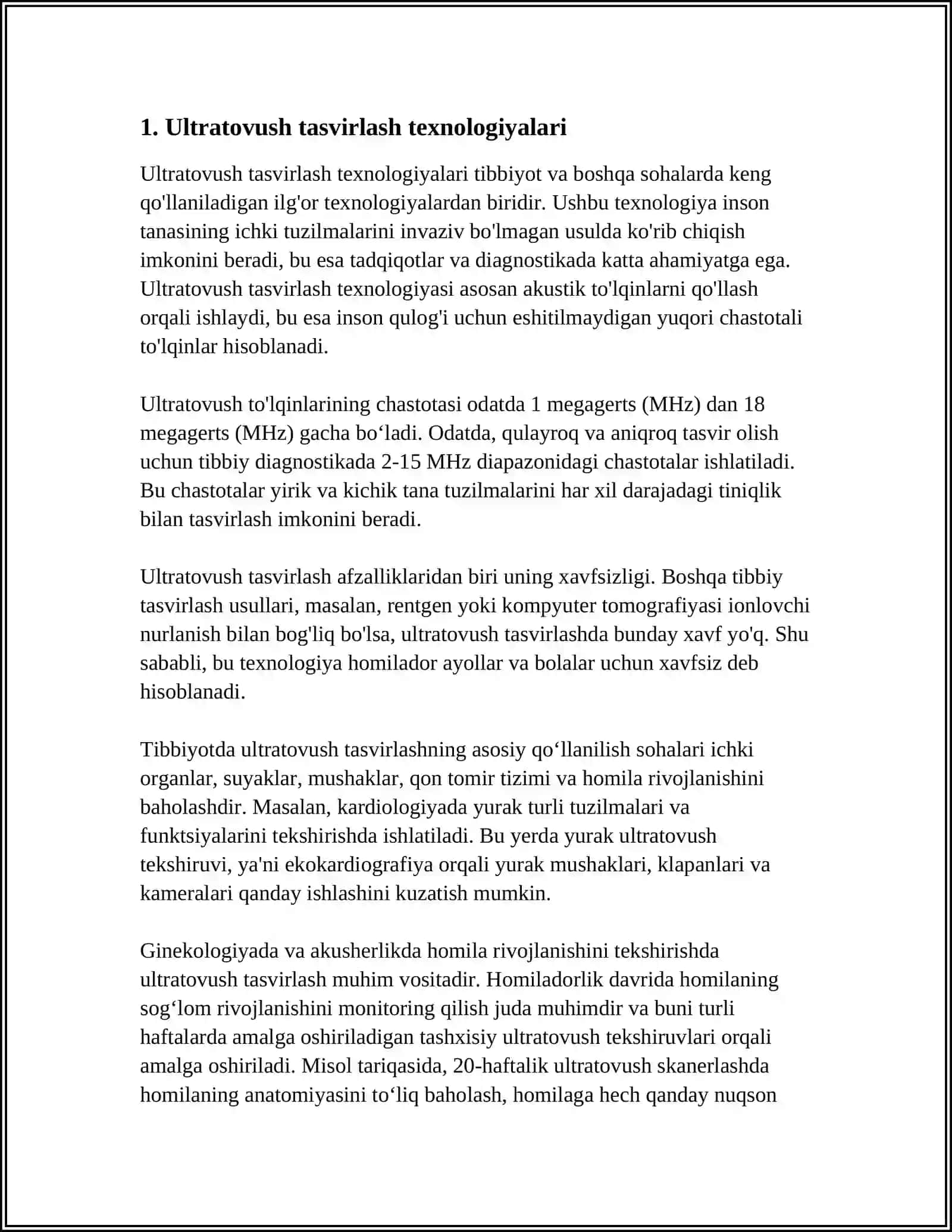 ULTRATOVUSHNI OLISH VA UNI TIBBIYOTDA QO'LLANISHI 4