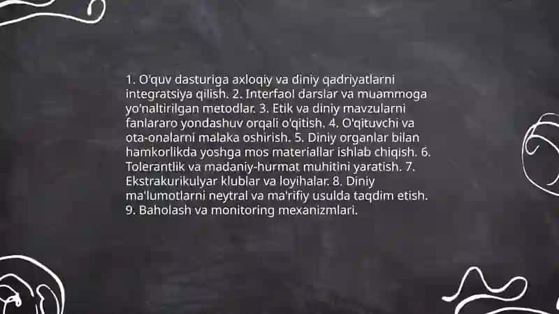 Talim tarbiya jarayonida diniy talimotlar oʻrni mavzu 4
