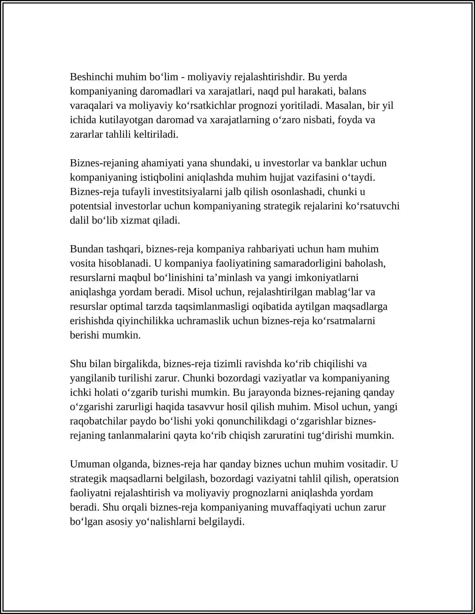 BIZNES REJANING TASNIFI VA TARKIBI QISMLARI 4
