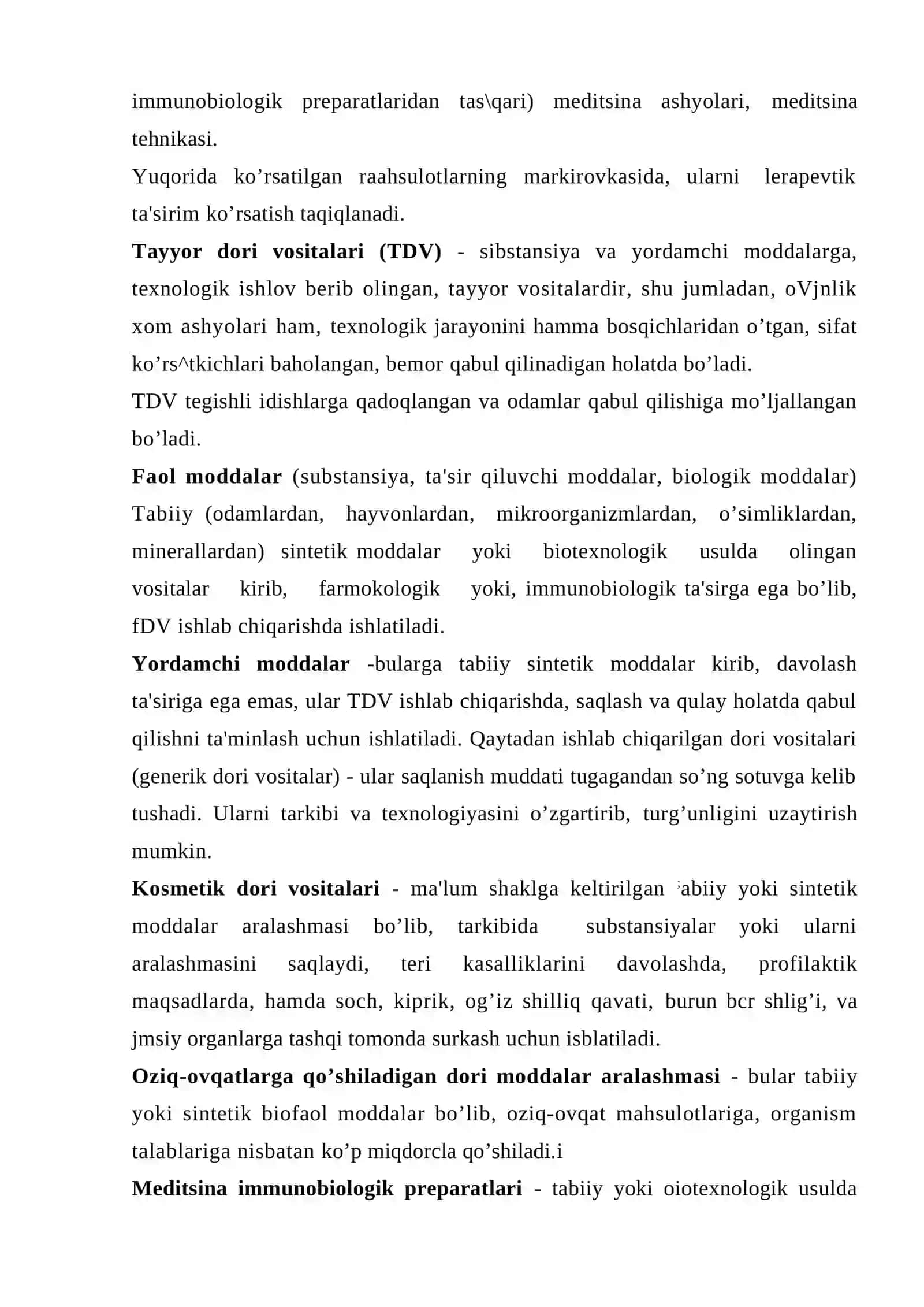 Farmatsevtik texnologiya. asosiy atamalar va tushunchalar 4