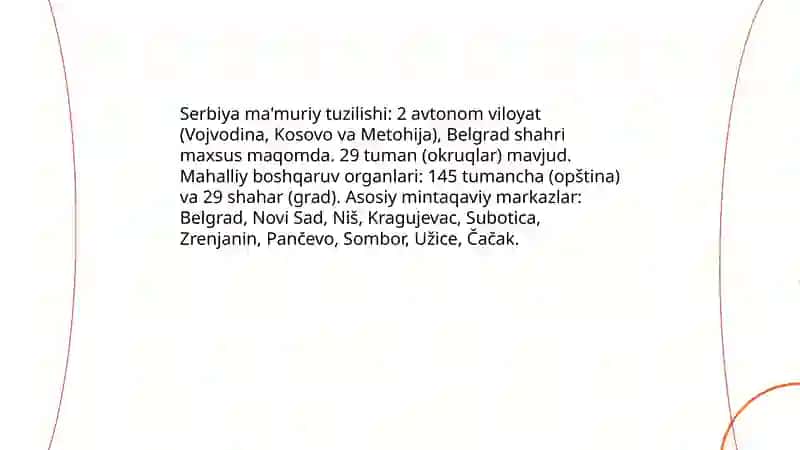 Serbiya davlati ijtimoiy iqtisodiy geografiyasi 4