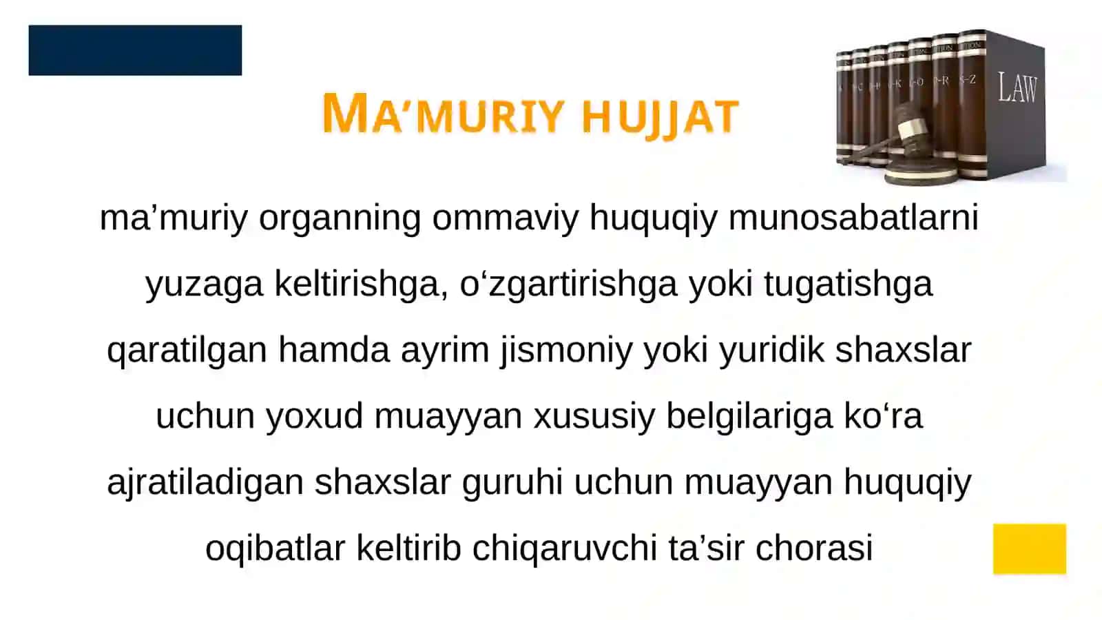 MA’MURIY HUQUQIY MUNOSABAT VA SUBYEKTLARI 4