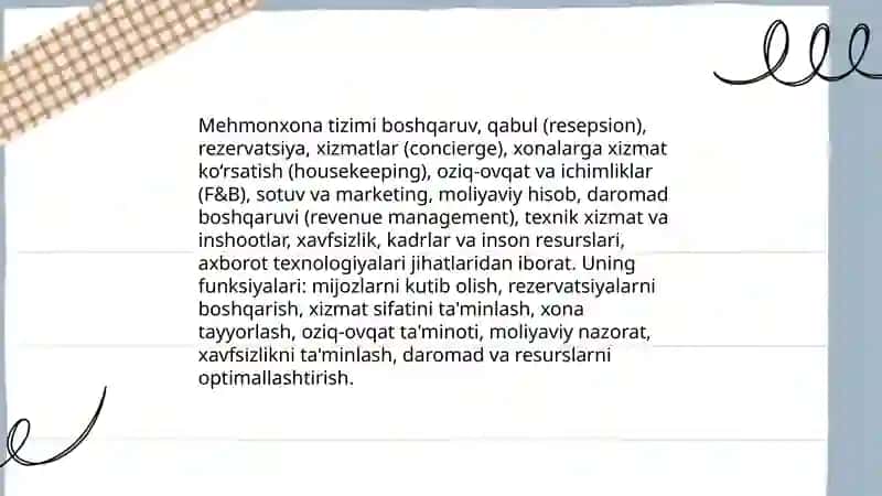 Mehmonxona va kurort menejmenti fanining nazariy asoslari 4