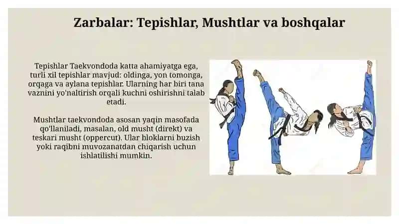 Taekvondo texnik usullarining qo'llanilishi 4
