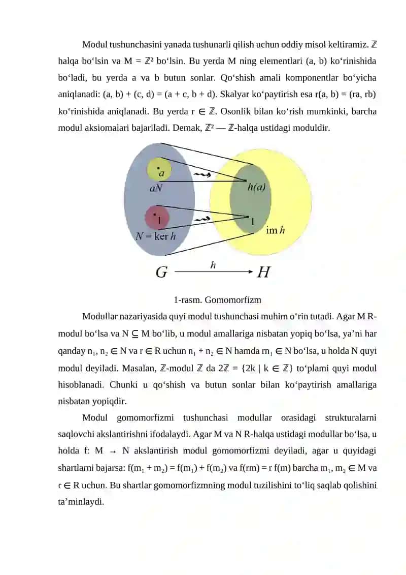Modul gomomorfizmlari va izomorfizmlari 4
