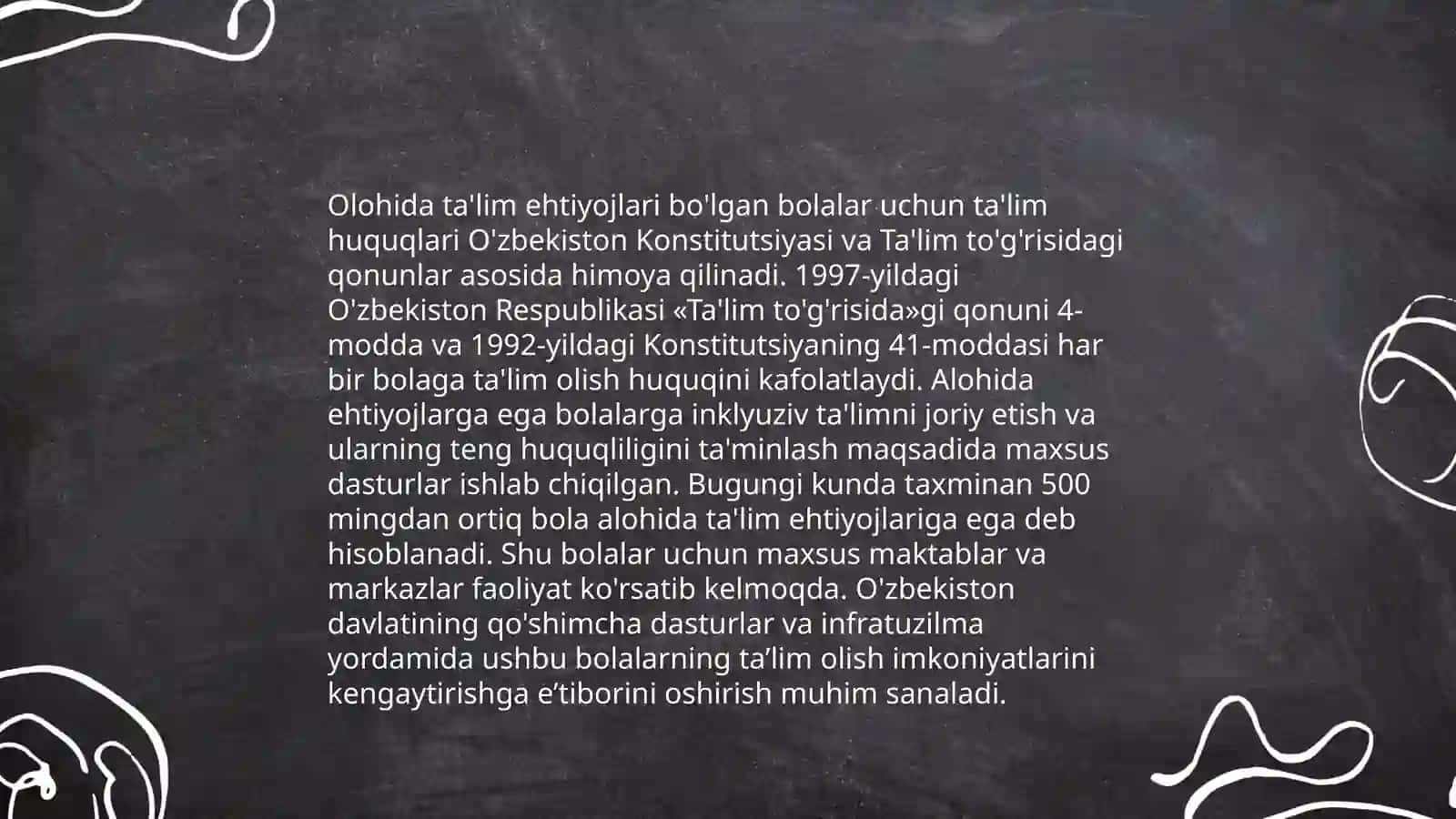 Alohida ta'lim ehtiyojlari bôlgan bolalarni samarali Inklyuziv taʼlim olishning asosiy shartlari 4