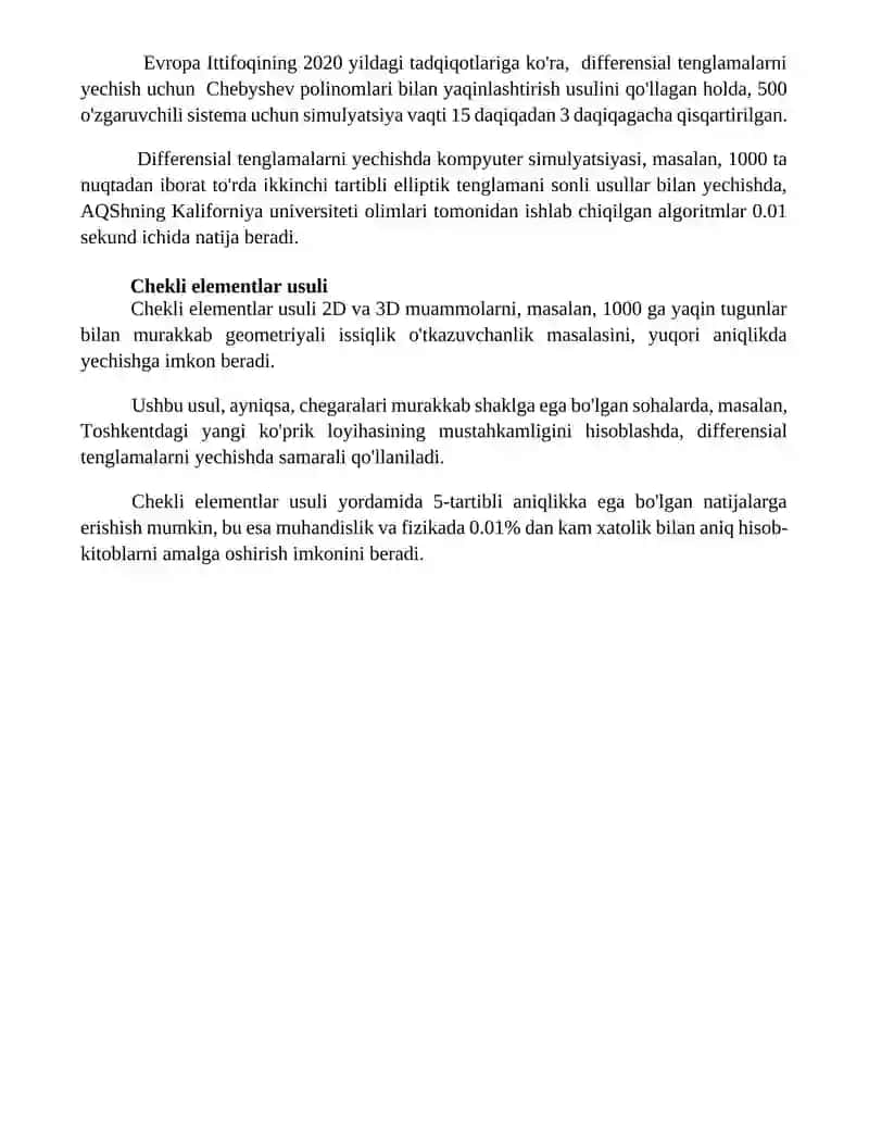 Differensial tenglamalarni taqribiy yechish algoritmi va dasturlari 4